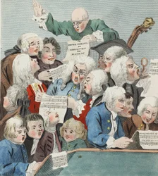 El coro o ensayo del oratorio de Judith, ilustración de 
